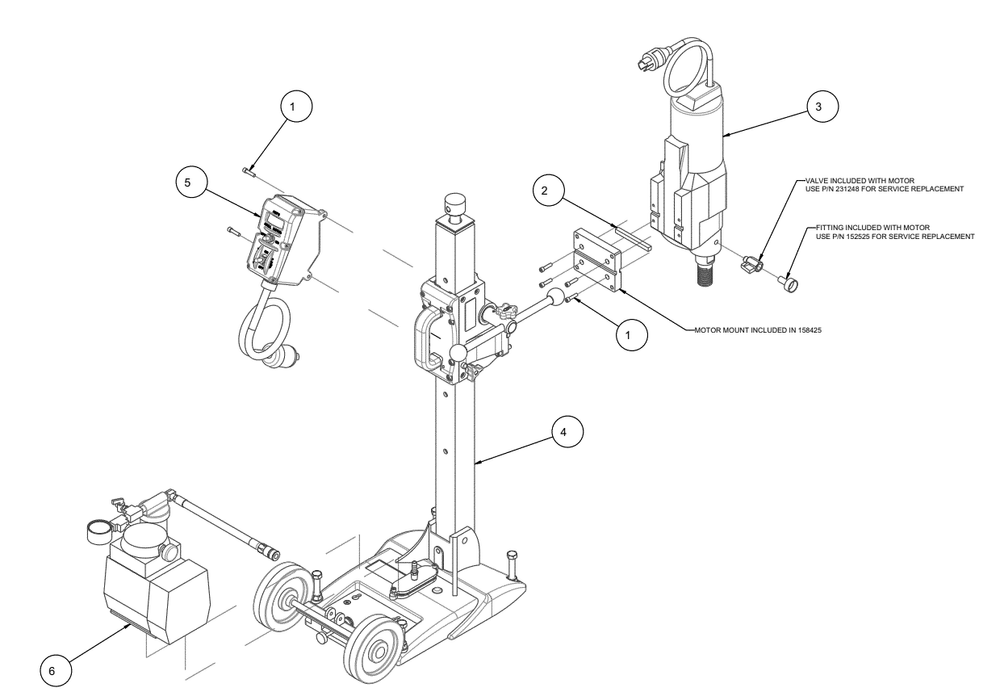 Section 01 Diagram and Parts List for 158425  MK Diamond Drill